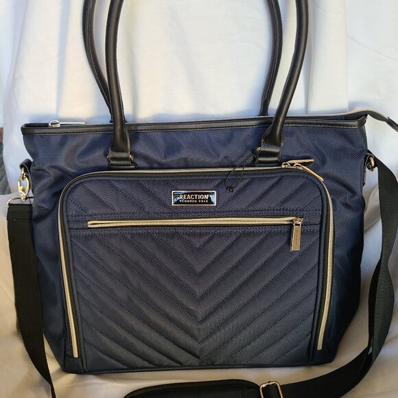 Kenneth Cole Reaction Chelsea Chevron 15" Laptop & Tablet Business Tote - Picture 1 of 8